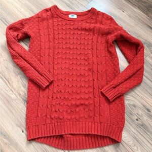 Old Navy Women's Bright Red Cable Knit Sweater